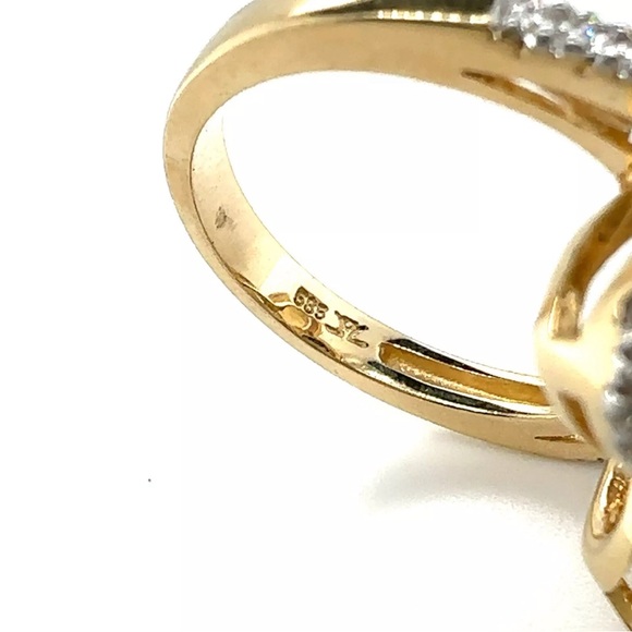 Levian Yellow Gold Flower Ring - Picture 6 of 7